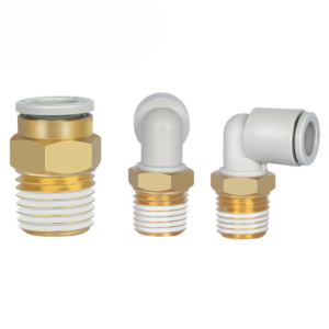 LPT KQ2L Elbow Push-in Quick Connector, Male Thread Type, for Polyurethane Nylon Tubing, Models KQ2L06-01 08-02 10-01AS 12-03AS