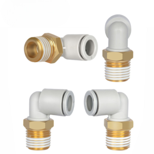 LPT KQ2L Male Elbow Push-in Fitting, M5A M6A 01 02 03 04AS Thread Options, for Tube Size 4 6 8 10 12mm,Quick Disconnect Coupling